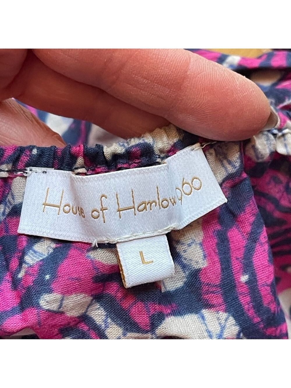 House of Harlow 1960 floral midi/maxi poplin cotton dress Sz L Fairy Cottagecore - Picture 8 of 12